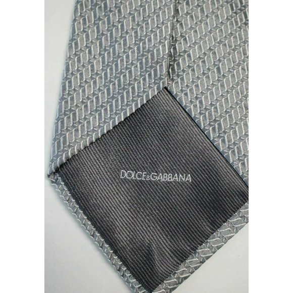 Dolce & Gabbana Cravatte Silk Silver Gray Tie